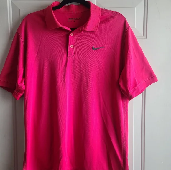 Nike Golf Dri-Fit Men's Size Large PINK Lightweight Polo Shirt. - Picture 1 of 6